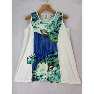 Parsley & Sage Multicolor Abstract Colorblock Tank Top Women XL Art To Wear